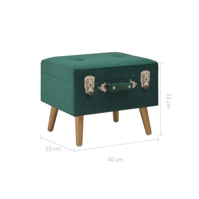 Tabouret de rangement 40 cm Vert Velours