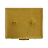 Tabouret de rangement 40 cm Jaune moutarde Velours