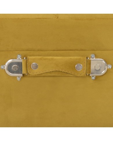 Tabouret de rangement 40 cm Jaune moutarde Velours