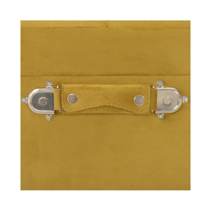 Tabouret de rangement 40 cm Jaune moutarde Velours