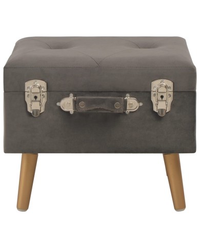 Tabouret de rangement 40 cm Gris Velours
