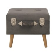 Tabouret de rangement 40 cm Gris Velours