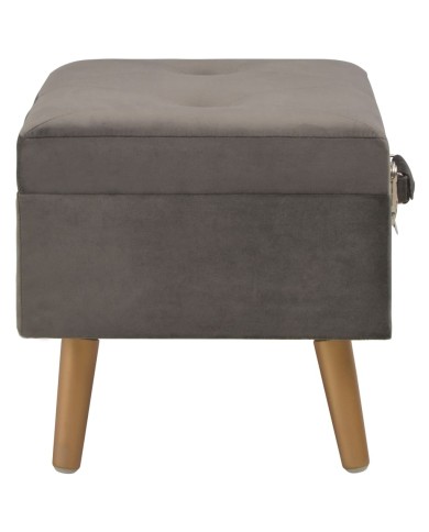 Tabouret de rangement 40 cm Gris Velours