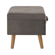 Tabouret de rangement 40 cm Gris Velours