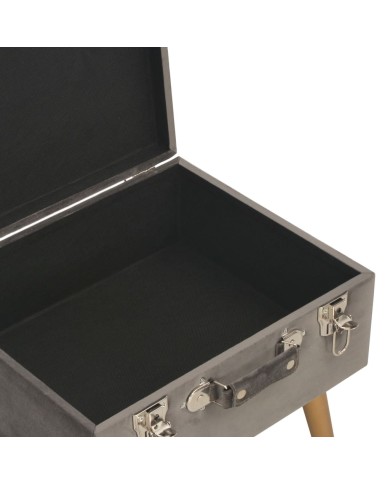 Tabouret de rangement 40 cm Gris Velours