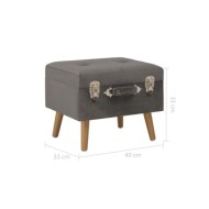 Tabouret de rangement 40 cm Gris Velours