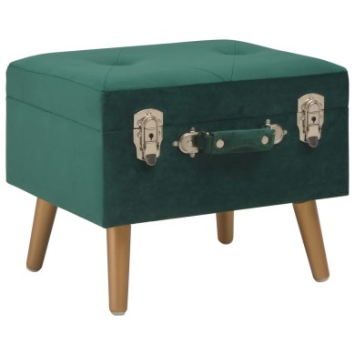 Tabourets de rangement 3 pcs Vert Velours