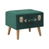 Tabourets de rangement 3 pcs Vert Velours