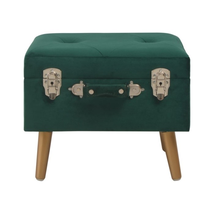 Tabourets de rangement 3 pcs Vert Velours