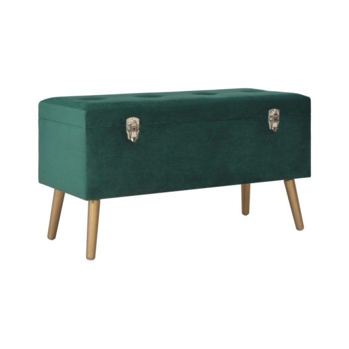 Tabourets de rangement 3 pcs Vert Velours