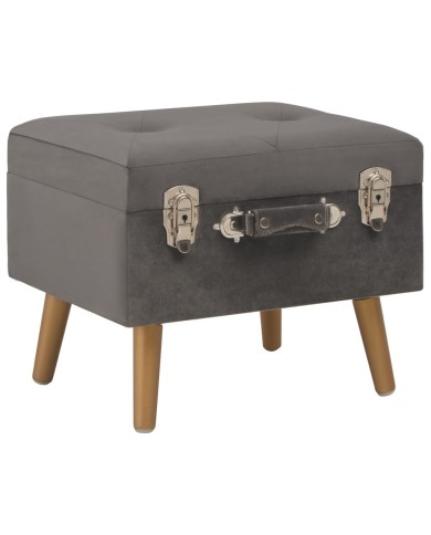 Tabourets de rangement 3 pcs Gris Velours