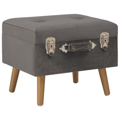 Tabourets de rangement 3 pcs Gris Velours