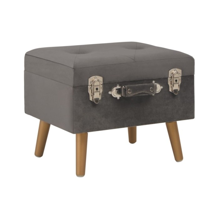 Tabourets de rangement 3 pcs Gris Velours