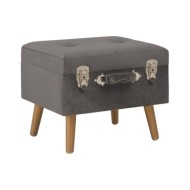 Tabourets de rangement 3 pcs Gris Velours