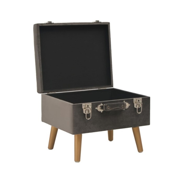 Tabourets de rangement 3 pcs Gris Velours
