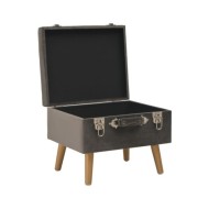 Tabourets de rangement 3 pcs Gris Velours