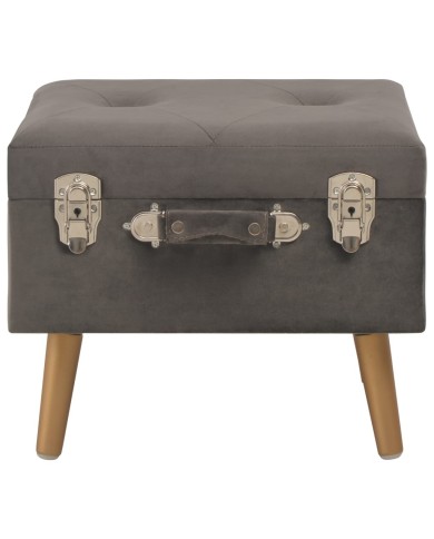 Tabourets de rangement 3 pcs Gris Velours
