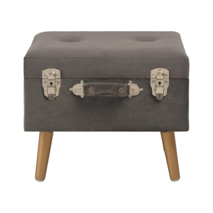 Tabourets de rangement 3 pcs Gris Velours