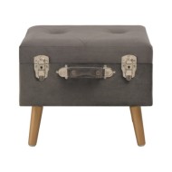 Tabourets de rangement 3 pcs Gris Velours