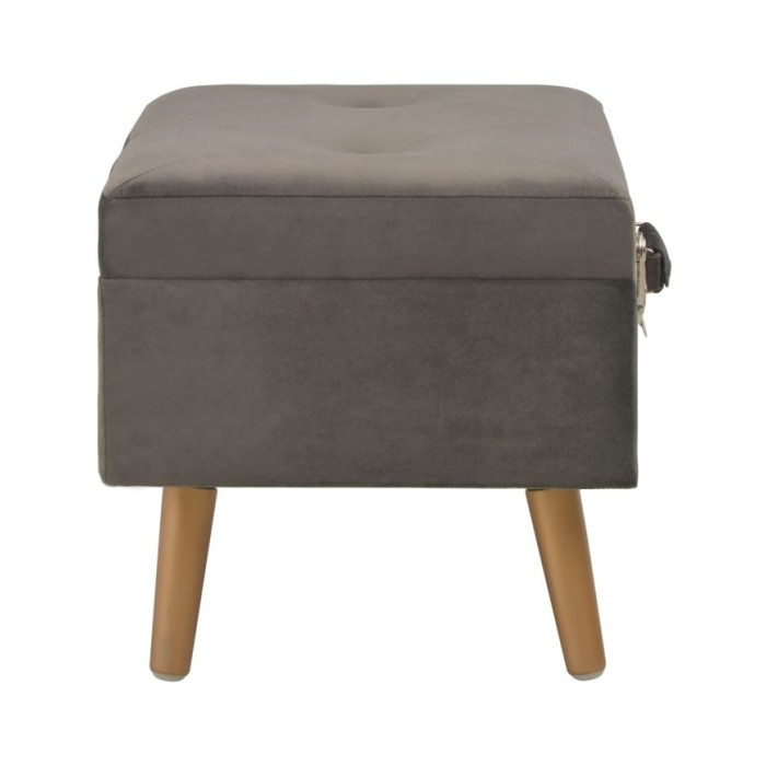Tabourets de rangement 3 pcs Gris Velours