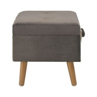 Tabourets de rangement 3 pcs Gris Velours