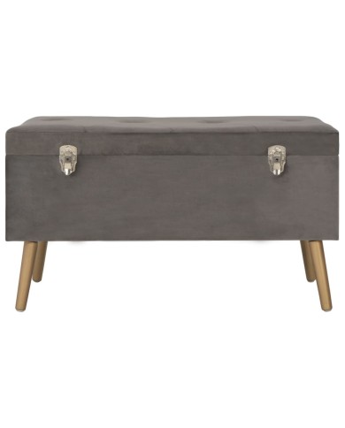 Tabourets de rangement 3 pcs Gris Velours