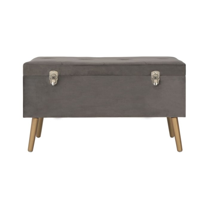 Tabourets de rangement 3 pcs Gris Velours