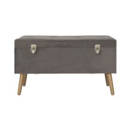 Tabourets de rangement 3 pcs Gris Velours