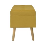Banc avec compartiment de rangement 80cm Jaune moutarde Velours