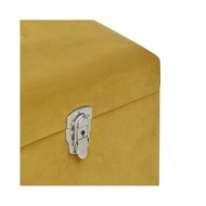 Banc avec compartiment de rangement 80cm Jaune moutarde Velours