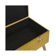 Banc avec compartiment de rangement 80cm Jaune moutarde Velours