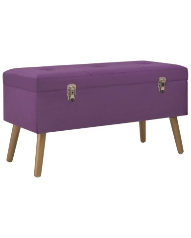 Banc avec compartiment de rangement 80 cm Violet Velours