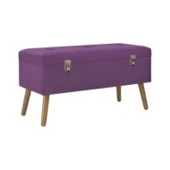 Banc avec compartiment de rangement 80 cm Violet Velours