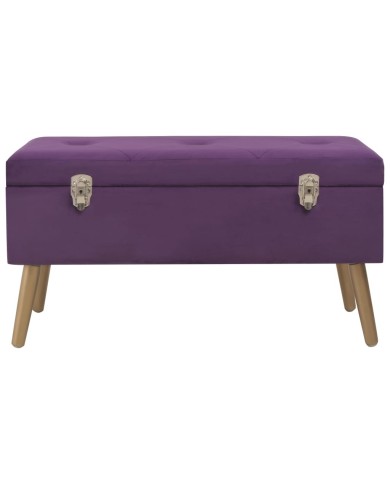 Banc avec compartiment de rangement 80 cm Violet Velours