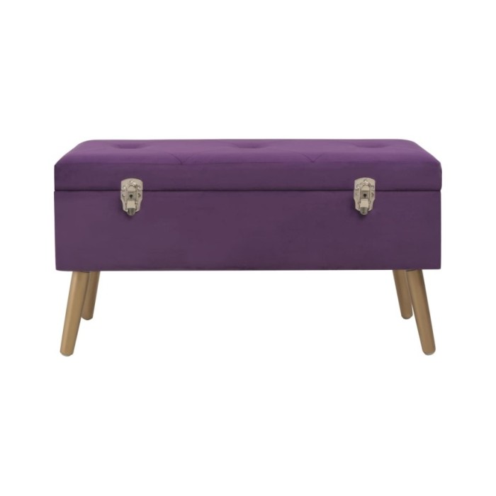 Banc avec compartiment de rangement 80 cm Violet Velours