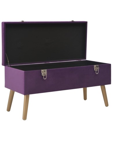 Banc avec compartiment de rangement 80 cm Violet Velours