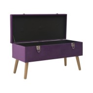 Banc avec compartiment de rangement 80 cm Violet Velours