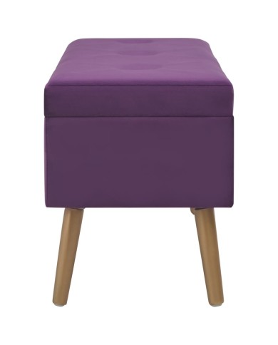 Banc avec compartiment de rangement 80 cm Violet Velours