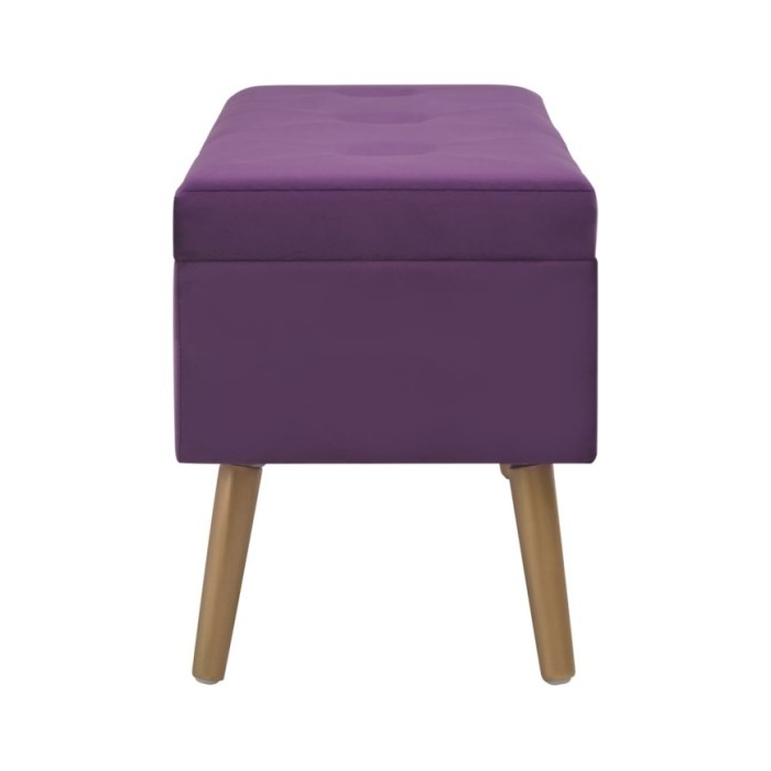 Banc avec compartiment de rangement 80 cm Violet Velours