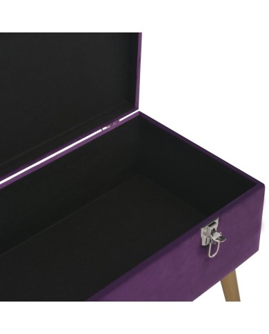 Banc avec compartiment de rangement 80 cm Violet Velours