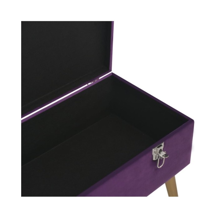 Banc avec compartiment de rangement 80 cm Violet Velours