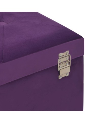 Banc avec compartiment de rangement 80 cm Violet Velours