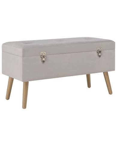 Banc avec compartiment de rangement 80 cm Gris Velours