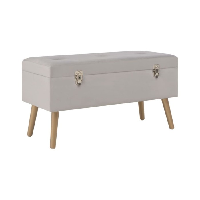 Banc avec compartiment de rangement 80 cm Gris Velours