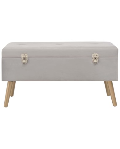 Banc avec compartiment de rangement 80 cm Gris Velours