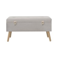 Banc avec compartiment de rangement 80 cm Gris Velours