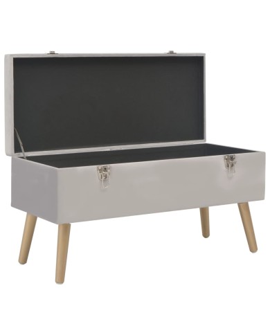 Banc avec compartiment de rangement 80 cm Gris Velours