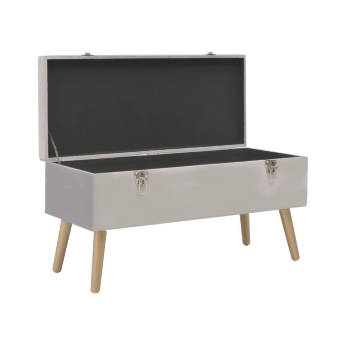 Banc avec compartiment de rangement 80 cm Gris Velours
