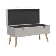 Banc avec compartiment de rangement 80 cm Gris Velours