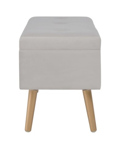 Banc avec compartiment de rangement 80 cm Gris Velours